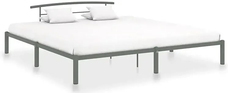Szare metalowe łóżko małżeńskie 200x200 cm K4-T88