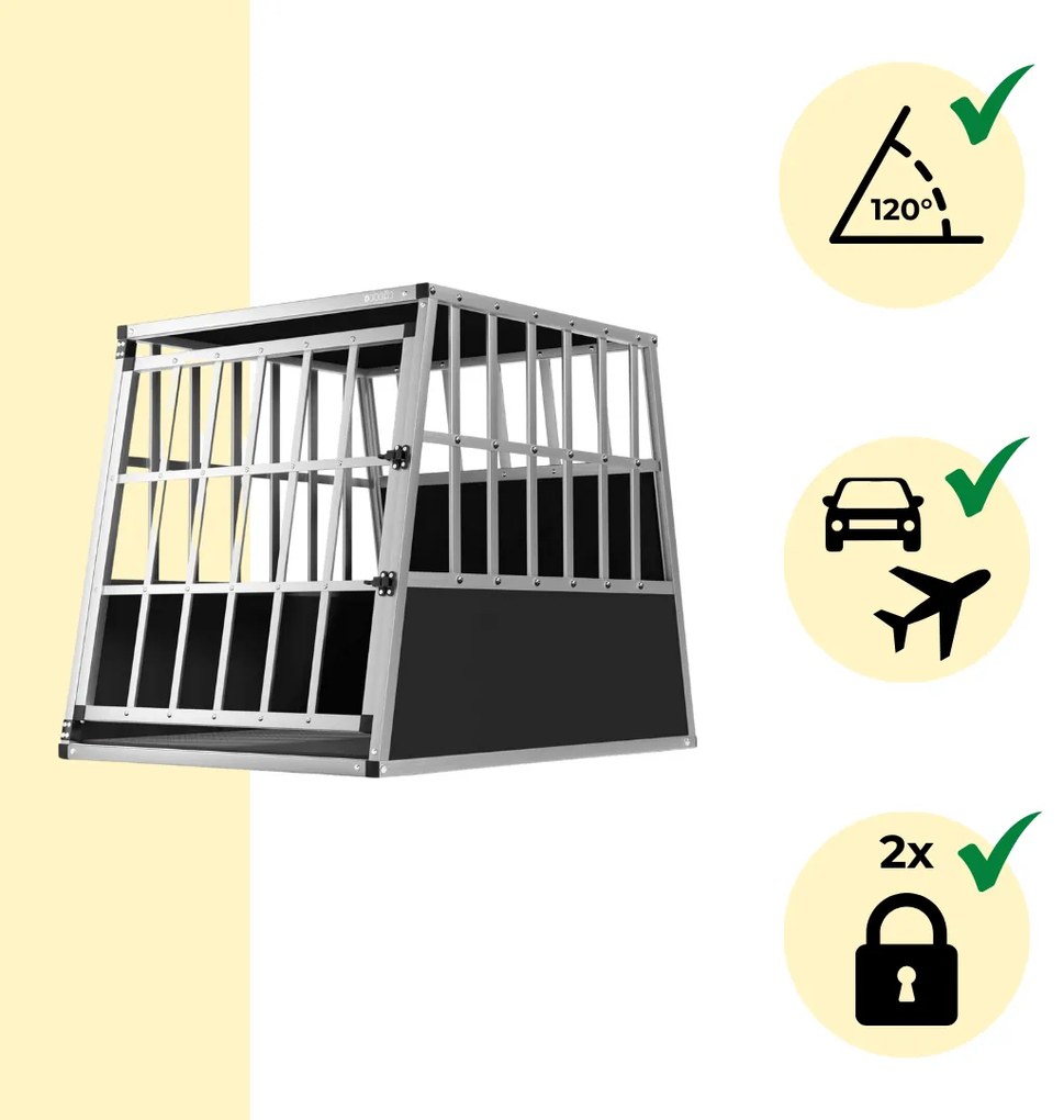 Transporter dla psa BRUNO, 66x90x72cm, srebrna/czarna Jurhan