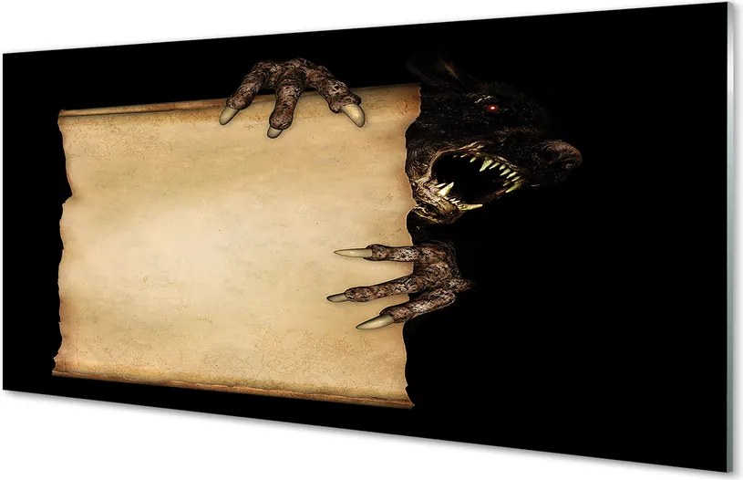 Panel szklany do Kuchni Szkic Mrocznej Postaci na Kartce