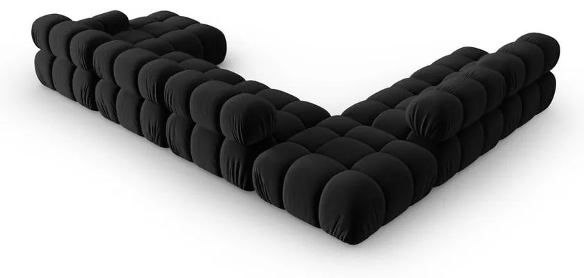 Czarna aksamitna sofa 379 cm Bellis – Micadoni Home