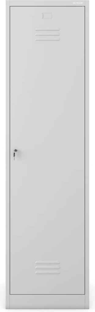 Metalowa szafa gospodarcza wąska Agnes 50x50x185 cm, szara