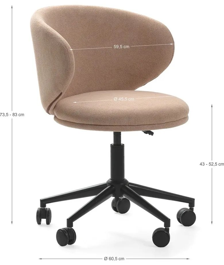 Beżowe krzesło biurowe Rush – Marckeric