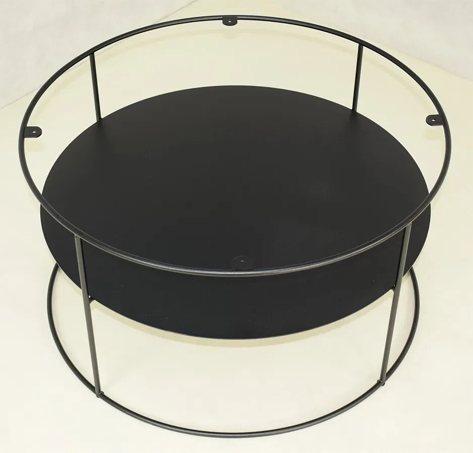Okrągły stolik kawowy w stylu loft dąb lancelot - Rencontrer 4X