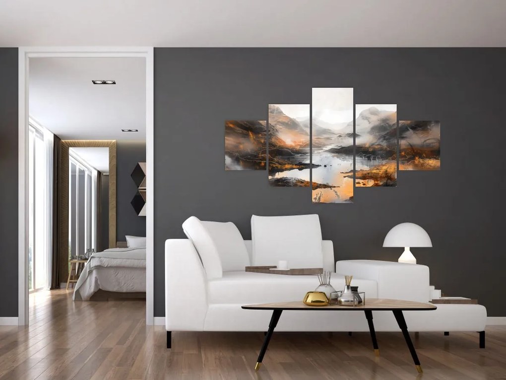 Obraz - Malowanie górskich krajobrazów (125x70 cm)