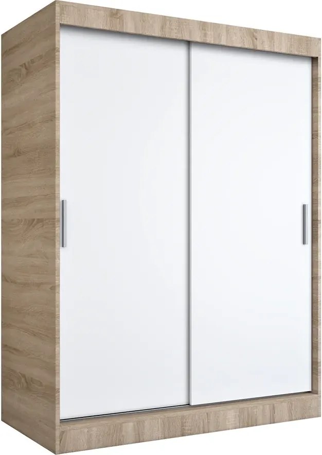 Szafa przesuwna 150 cm dąb sonoma + biały K4-A43