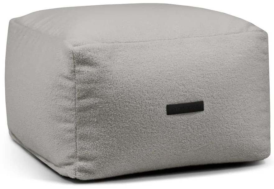 Jasnoszary worek do siedzenia z materiału bouclé Softbox MooG – SLOWDOWN