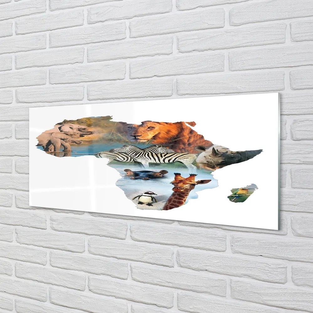 Panel szklany do Kuchni Dzika Fauna: Zebra, Żyrafa i Tygrys