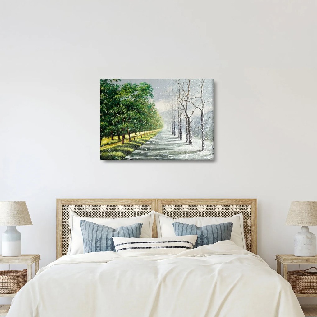 Obraz - Zima kontra lato (70x50 cm)