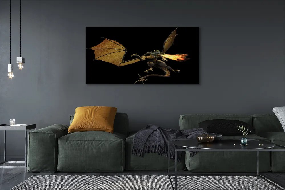 Zdjęcie na płótnie Smok Zionący Ogniem