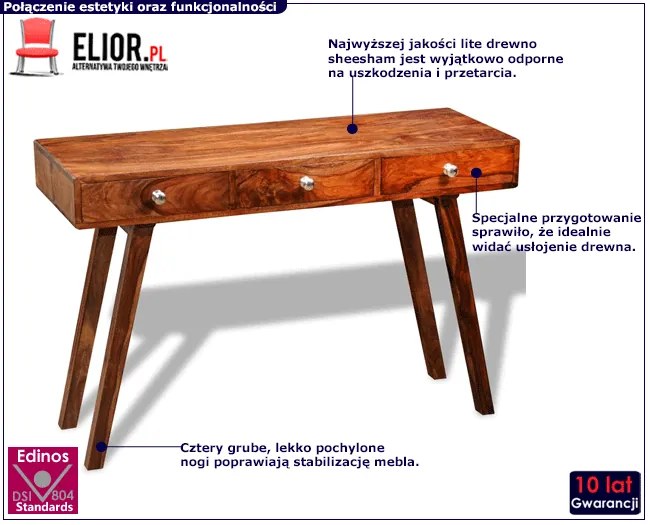 Drewniana konsola z szufladami G0-K00