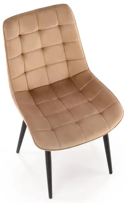 Krzesło tapicerowane K580 VELVET beżowe HALMAR