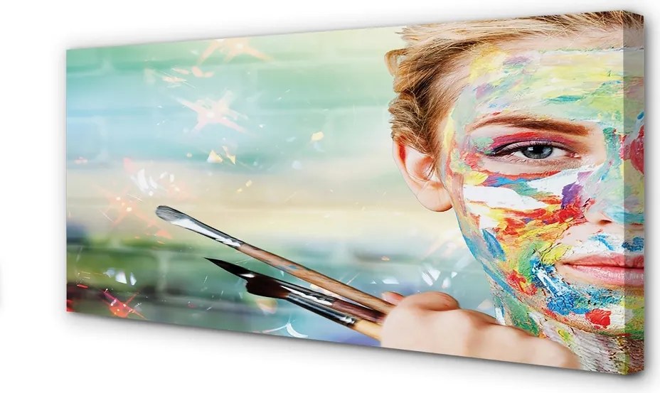 Obraz na płótnie Kobieta z Pędzlami