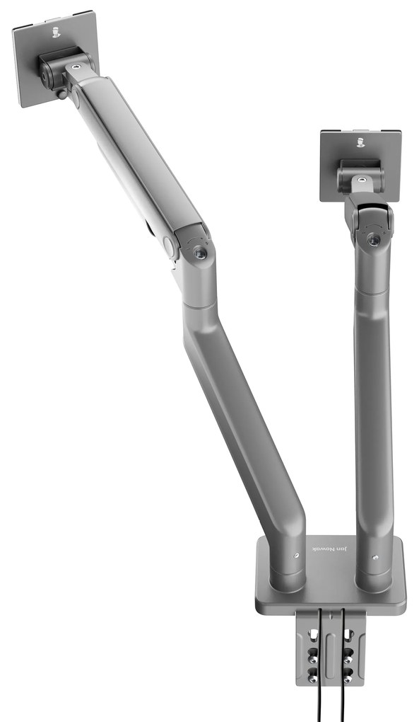 Metalowy uchwyt na dwa monitory JAKE, szary