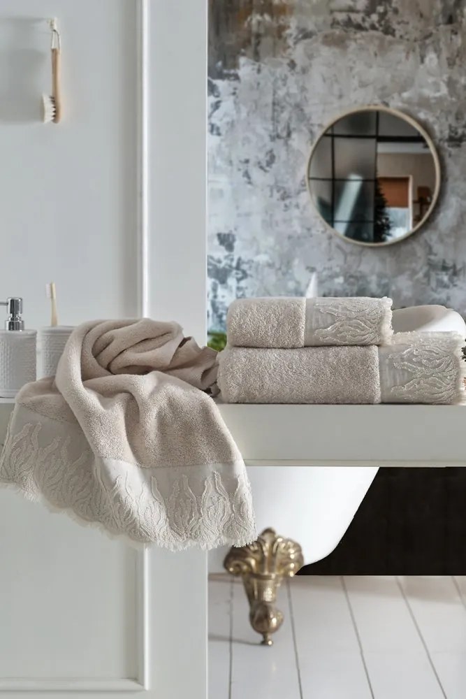 Ręcznik kąpielowy MAYA 85x150 cm Jasnobeżowy