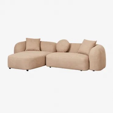 Modułowa Sofa Z Szezlongiem Po Lewej Stronie, 2-częściowa, Z Tkaniny Chenille Coco Gruba Tkanina Szenilowa Latte Brown - Sklum