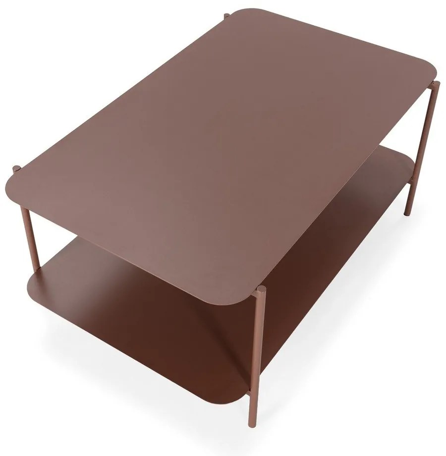 Metalowy stolik w kolorze terakoty 58x90 cm Beatrix – MOME