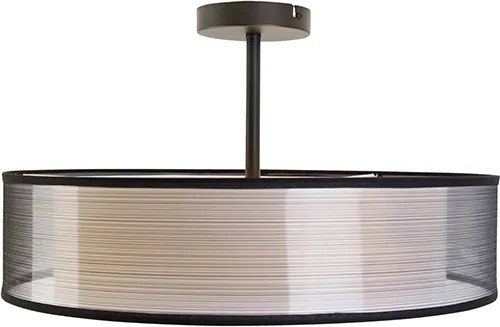 Nowoczesna lampa sufitowa czarna z białym 50cm 3-światła - Drum Duo