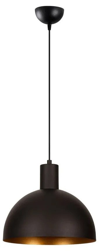 Czarna/w kolorze złota lampa wisząca z metalowym kloszem ø 30 cm Bakh – Opviq lights