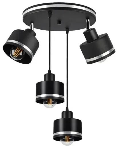 Lampa wisząca dwa reflektory i dwa klosze na zawiesiu - V131-Torini