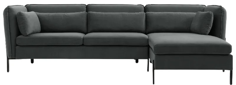 Sofa aksamit ELIE, szara