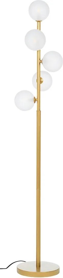 Lampa stojąca w kolorze złota ze szklanym kloszem (wysokość 156,5 cm) Balls – Bizzotto