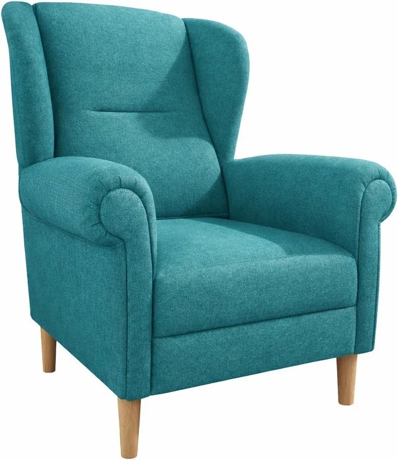 Turkusowy fotel typu uszak Swan – Ropez