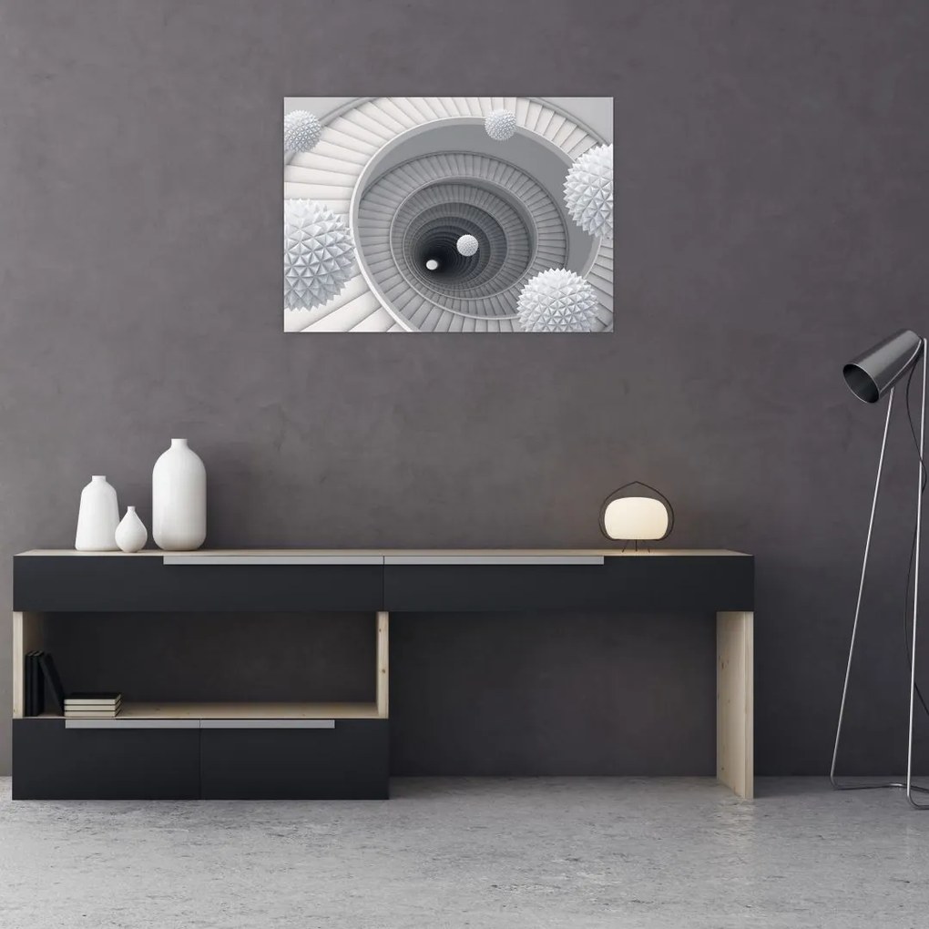 Obraz na szkle - abstrakcja 3D (70x50 cm)