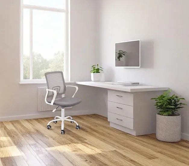 Obrotowy popielaty fotel młodzieżowy N9-C86