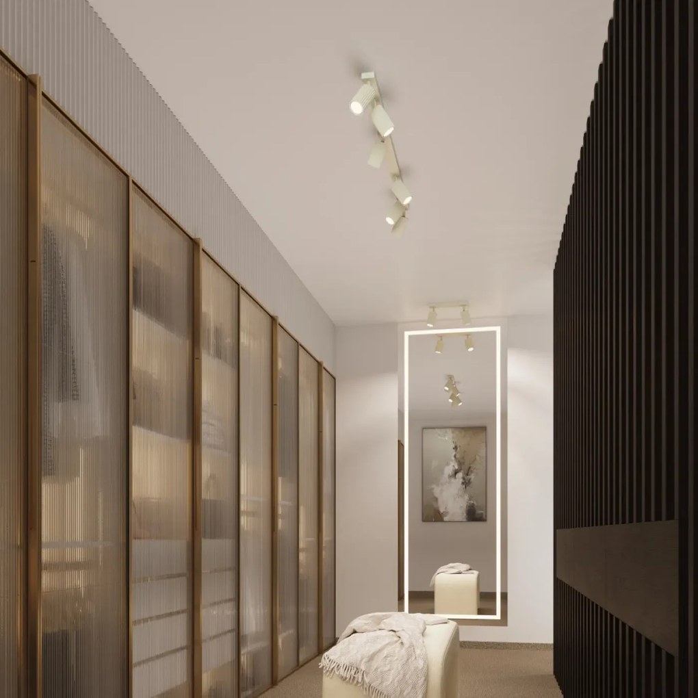 Plafon czteropunktowy KARBON 4 beżowy kwadratowy SOLLUX  LIGHTING