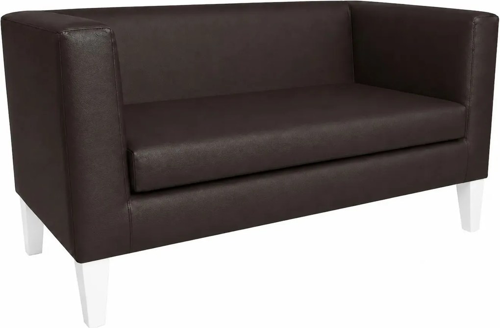 Sofa Monaco : Kolor nogi - Biała, Kolor tkaniny - EKO-SKÓRA - 19D, Typ tkaniny - Eko-skóra , Wysokość nogi - 20 cm
