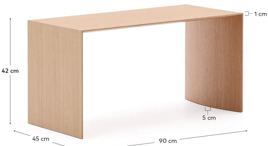 Stolik w dekorze dębu w jasnym naturalnym kolorze 45x90 cm Litto – Kave Home