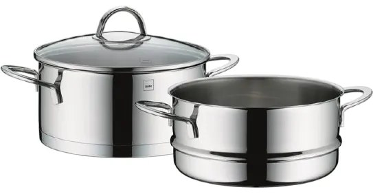 Kela Garnek do gotowania na parze ze stali nierdzewnej z pokrywką CAILIN, 20 cm