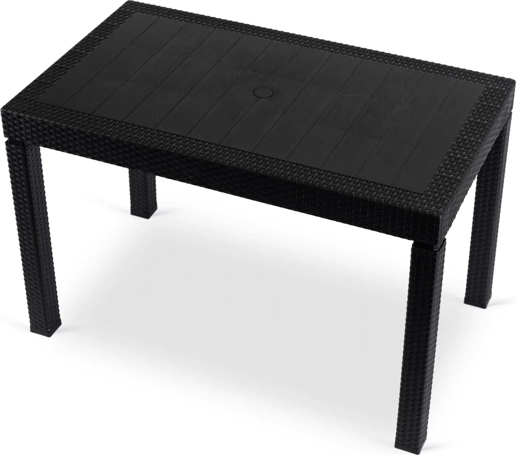 Stół Ogrodowy Prostokątny FARGO Czarny Technorattan