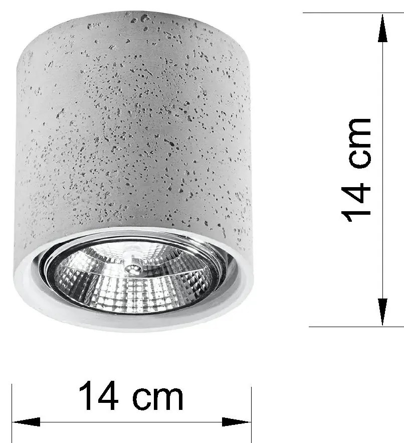 Okrągły loftowy plafon z betonu - 4X EX578 E9-W93