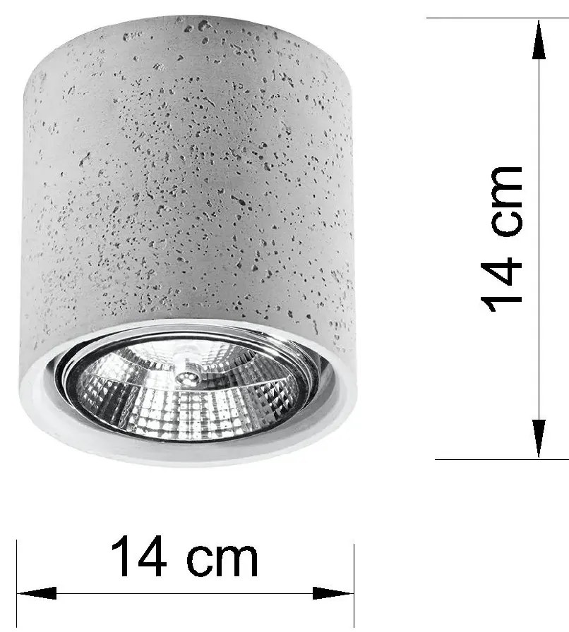 Okrągły loftowy plafon z betonu - EX578-Culli