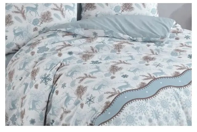 Niebieska 4-częściowa pościel dwuosobowa z prześcieradłem 200x220 cm – Mila Home