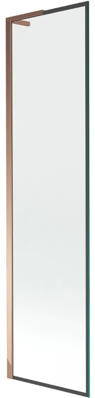 Mexen Next L parawan nawannowy 1-skrzydłowy 50 x 150 cm, czarny wzór, różowe złoto - 895-050-000-03-70-60
