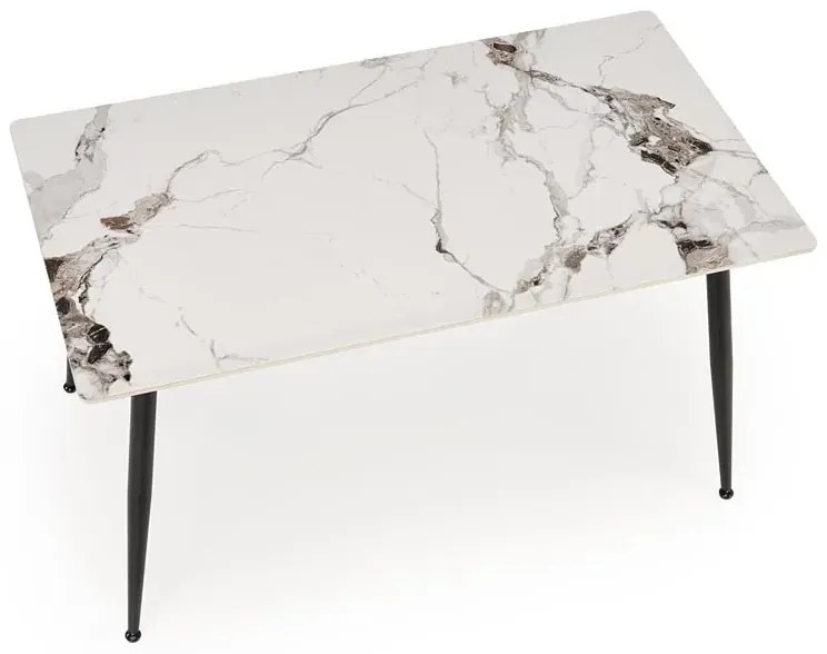 Stół z blatem biały marmur 140x80 - Emma 4X