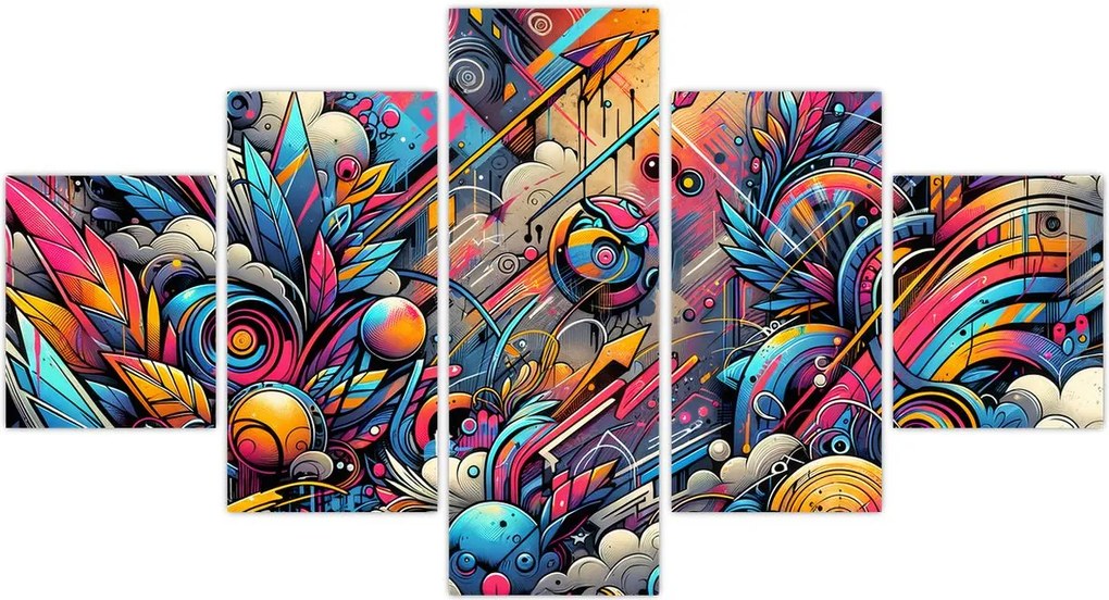 Obraz - Kolorowe graffiti (125x70 cm)