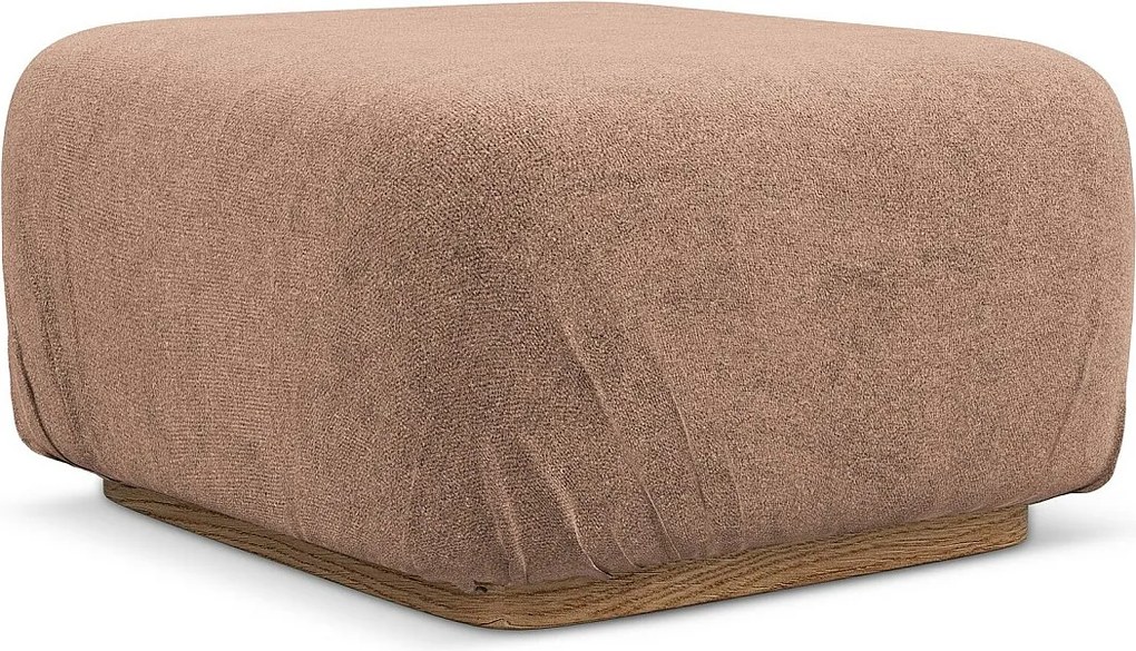 Pufa - z tkaniny bouclé - brudny róż - AILANI