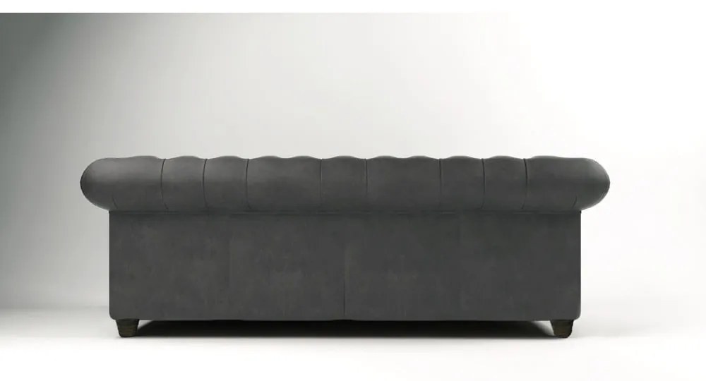 Antracytowa aksamitna sofa 230 cm Cambridge – Ropez