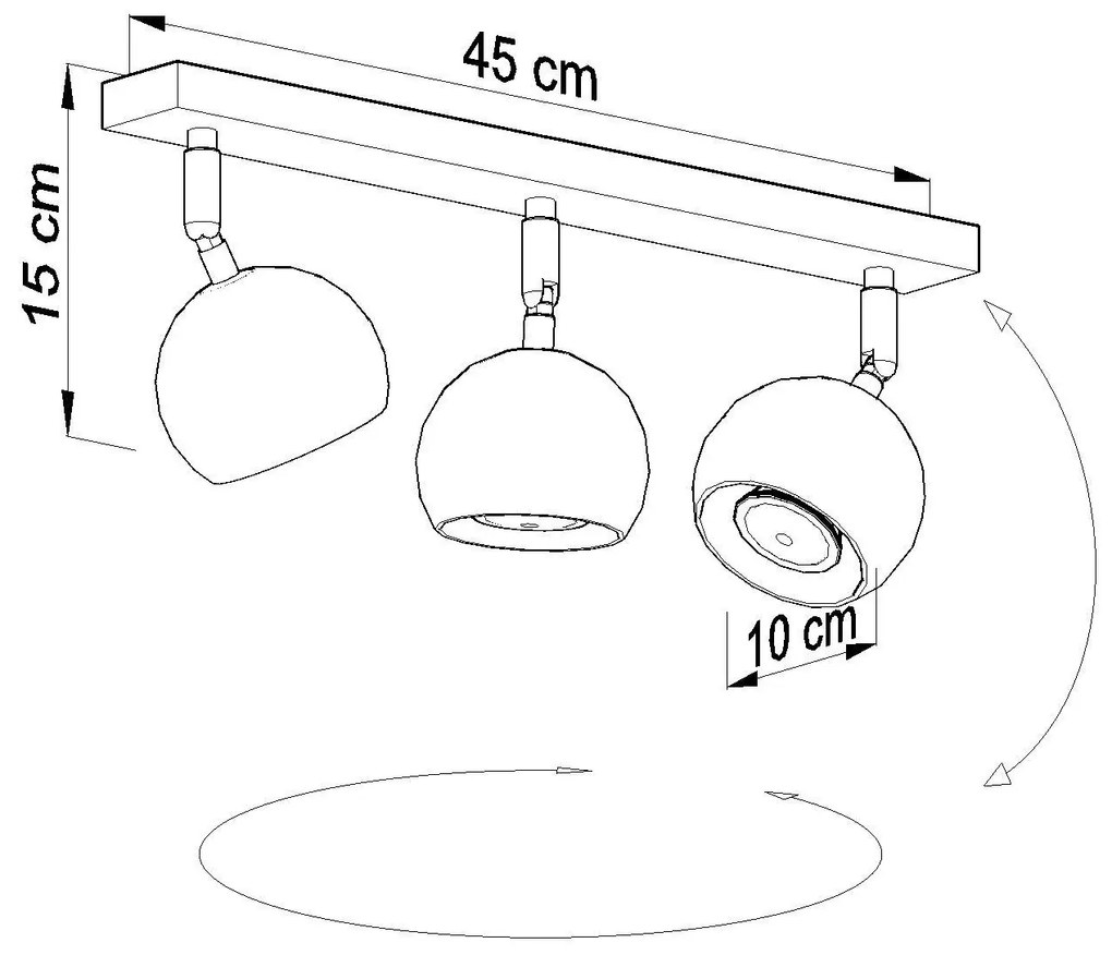 Minimalistyczny plafon regulowany E810-Fole - biały
