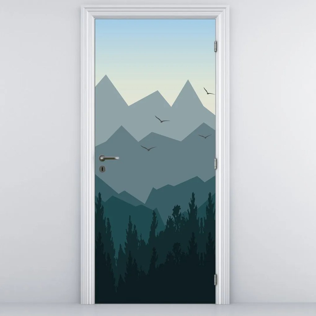 Fototapeta na drzwi - Góry w ujęciu graficznym (95x205cm)