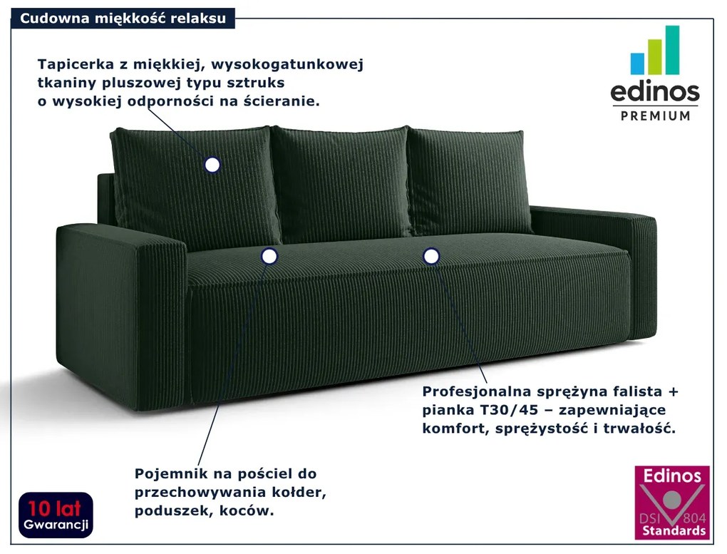 Zielone tapicerowana sofa rozkładana C9-T94