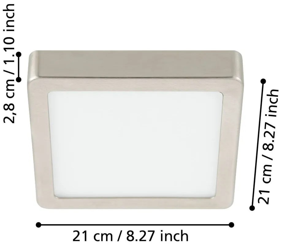 Szara lampa sufitowa LED 21x21 cm FUEVA 5 – EGLO