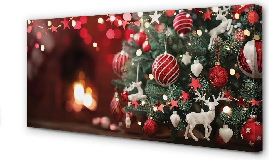 Zdjęcie na płótnie Bombki i Choinka