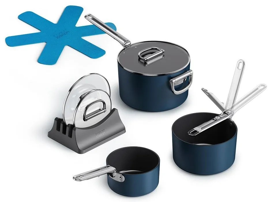 Garnki z pokrywką i powłoką ceramiczną odpowiednie na indukcję zestaw 3 szt. Space – Joseph Joseph