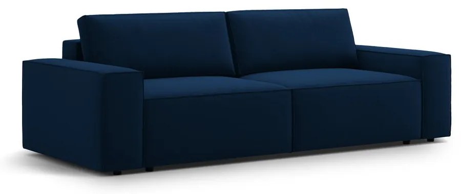 Ciemnoniebieska aksamitna rozkładana/ze schowkiem sofa 247 cm Jodie – Micadoni