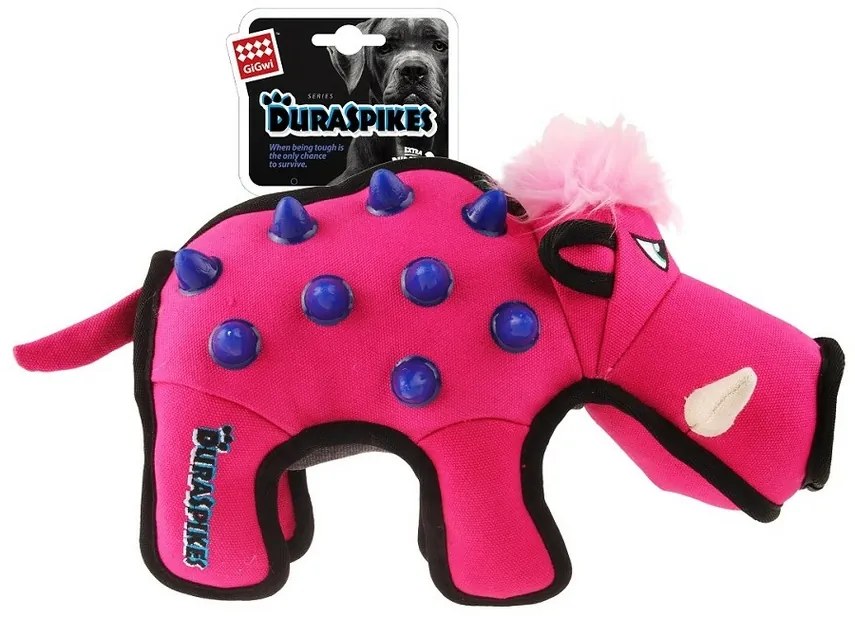 GiGwi Tekstylna zabawka dla psów Duraspikes dzikróżowy, 35 x 15 x 22 cm
