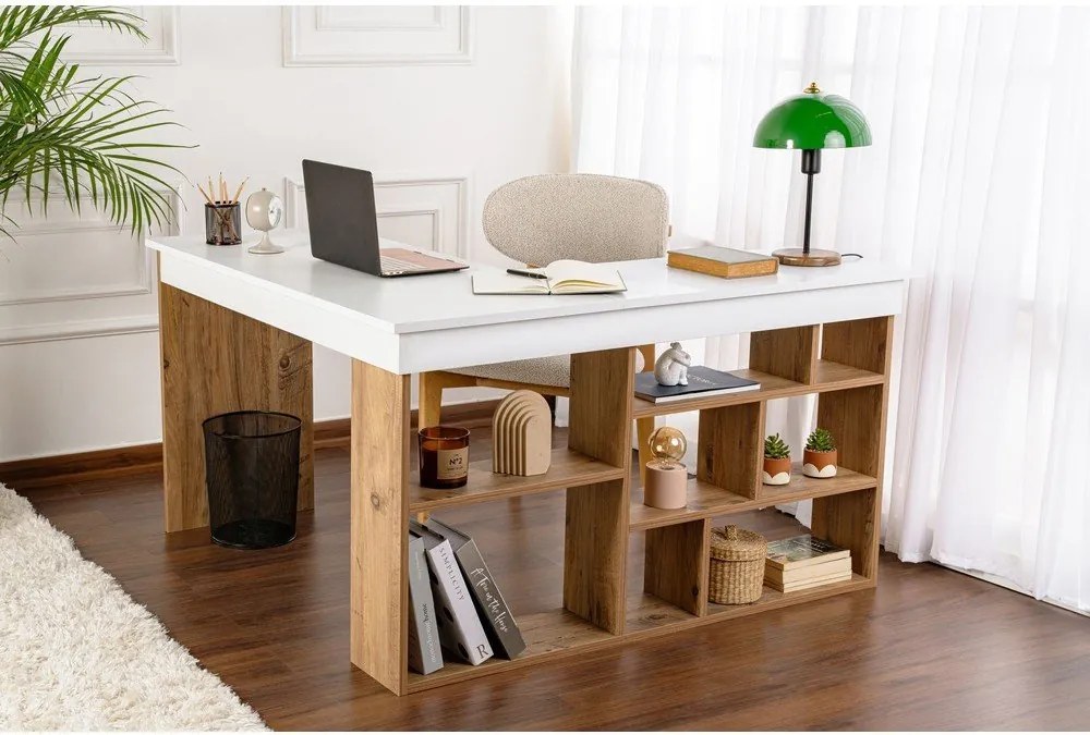 Biurko w dekorze sosny 120x130 cm Vesper – Kalune Design